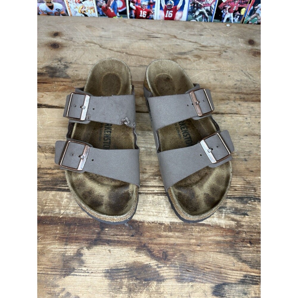 Birkenstock Sandals Arizona Birkibuc 38 Mocha Brown Double Buckle Made Germany
